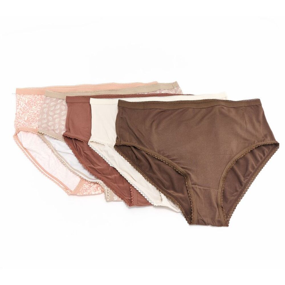 Muk Luks Women's Plus Sz Panties 3X Cloud Knit Comfort Panty Brown Smooth
